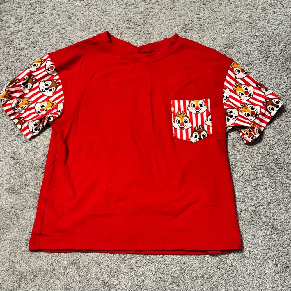 Red Men Shirt with Cartoon Print